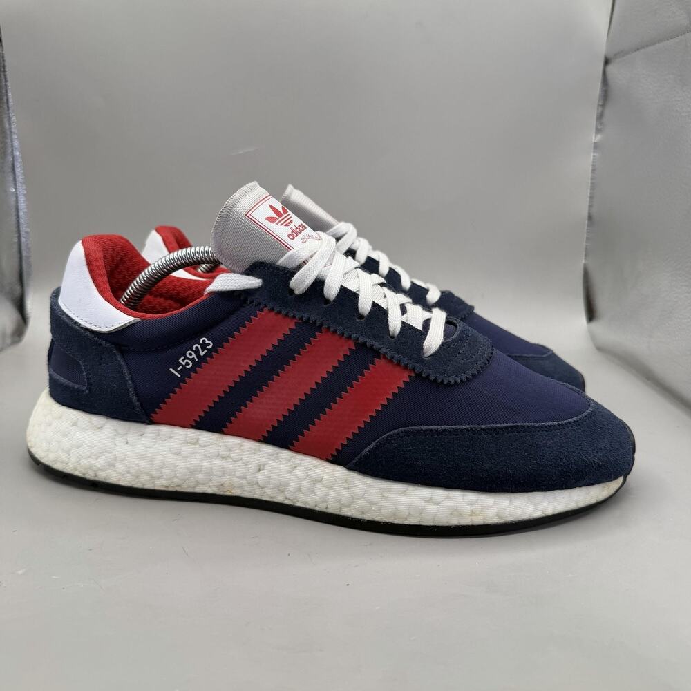 Adidas I-5923 Shoes Mens Size 10.5 Navy Blue Red Suede Boost Sneakers D96819
